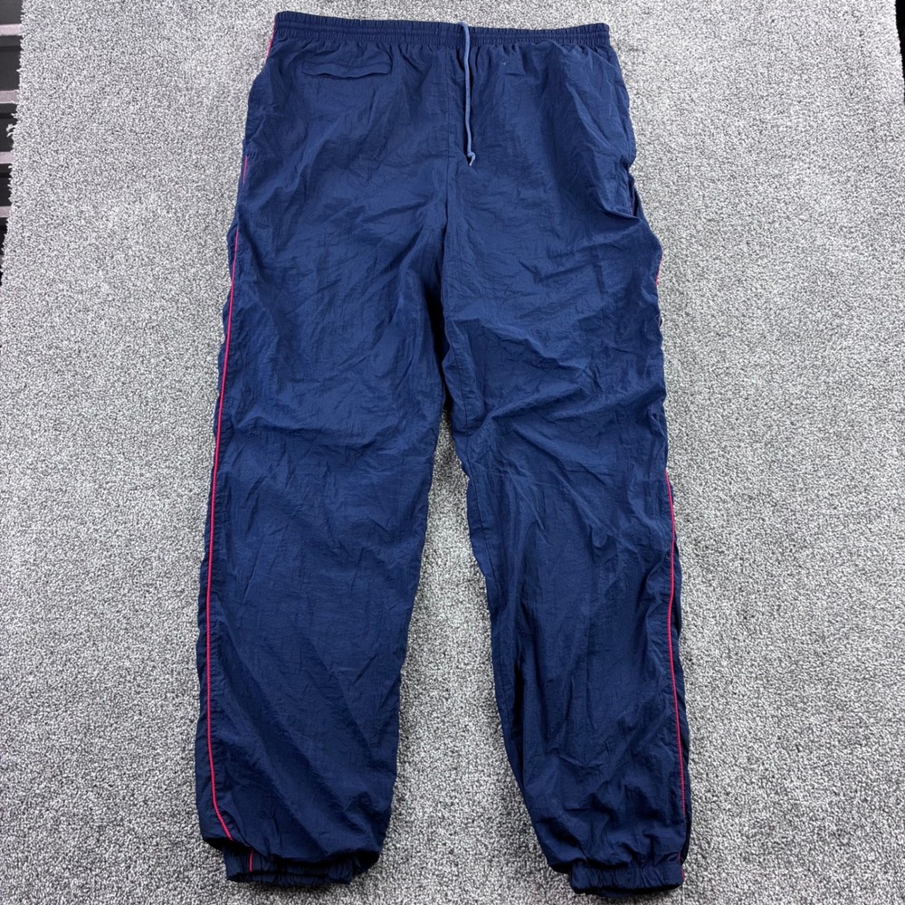 Vintage Christian Dior Track Pants Mens XL Navy Blue Nylon Striped Lined